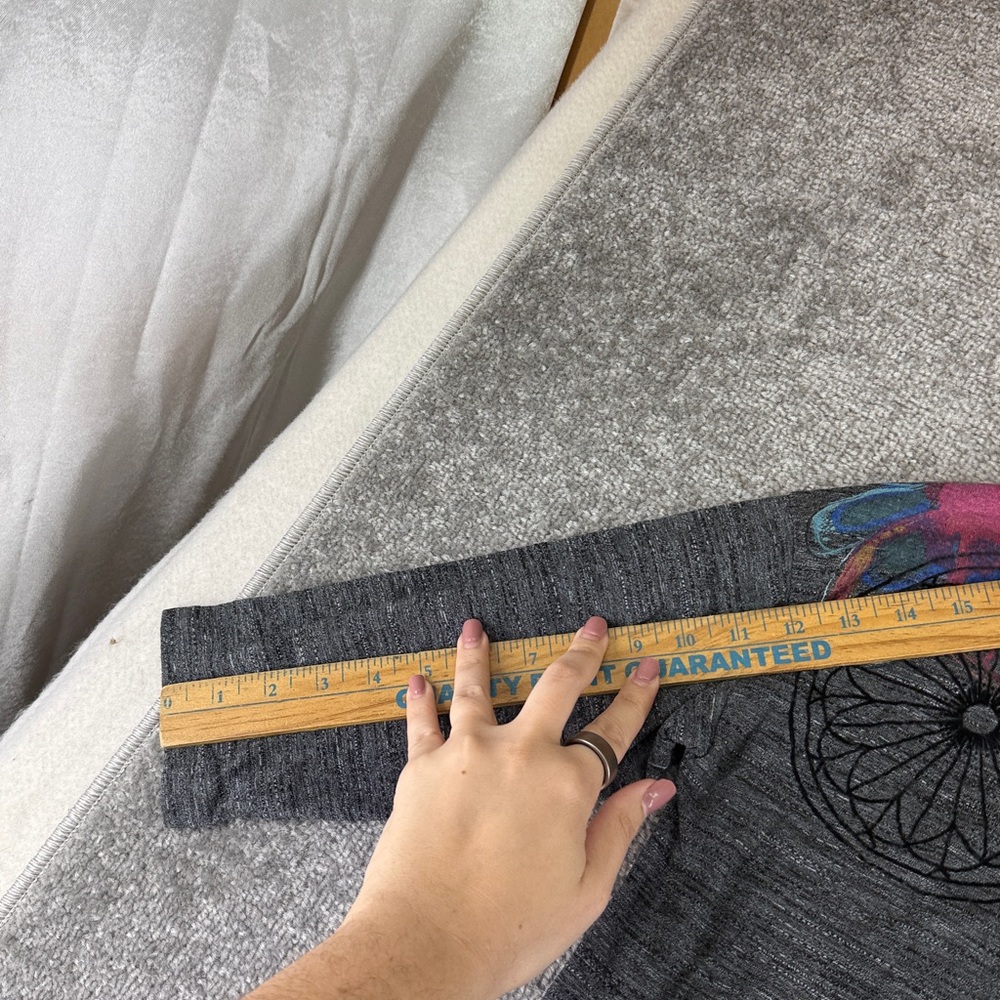 Desigual Gray Floral 1/2 Long Sleeve Top Blouse Shirt Womens S Asymmetrical Boho - Picture 7 of 11